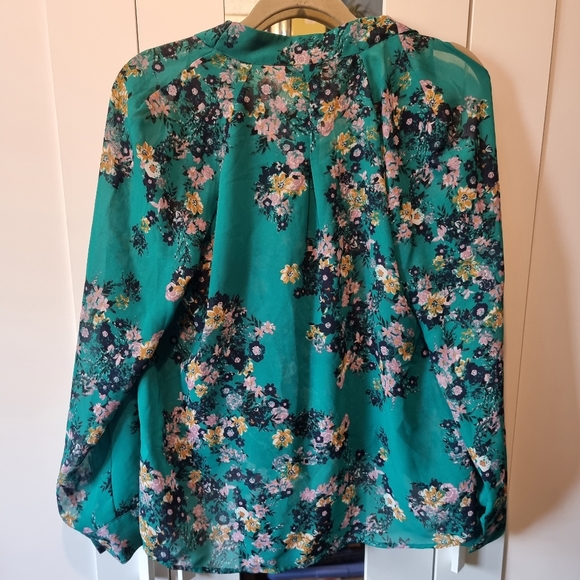 π3/$40 Sale!π Floral Long Sleeve Sheer Blouse - Picture 4 of 8
